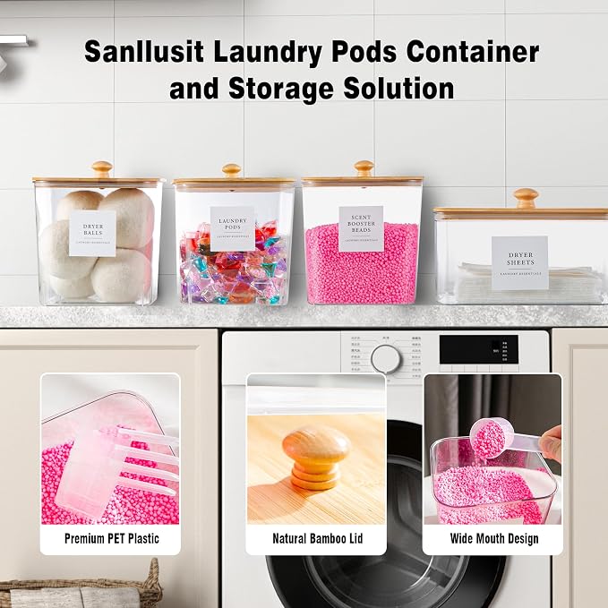 Laundry Room Organization Container, Dryer Sheet Holder Jars - Image 3