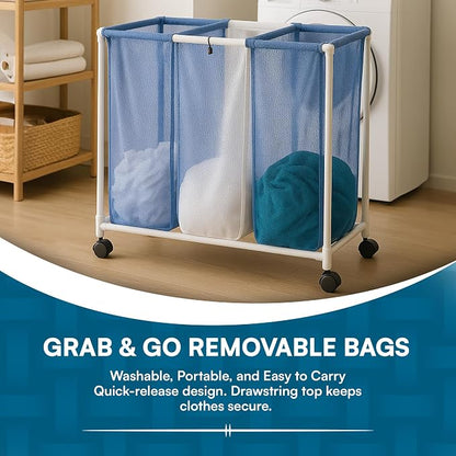 Honey-Can-Do HMP-01629 3 bag mesh laundry sorter, 30.5" x 15.3" x 30" - Image 6