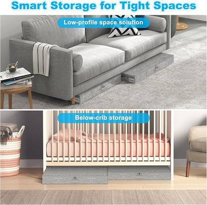 Under Bed Storage Container Bins 2 Pack, 4.5 Inch Slim Low Profile Underbed - Image 5