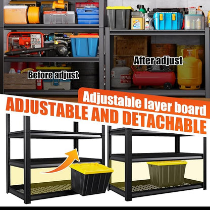 45.6"W Garage Shelving Heavy Duty Storage Shelves, 5-Tier Adjustable Metal - Image 4