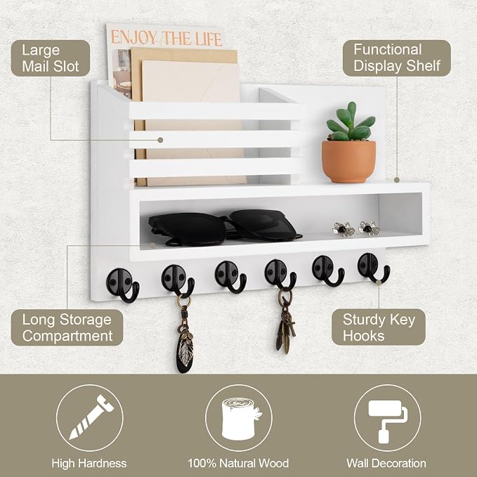 Key and Mail Holder Wall Mount, Key Hanger - Image 2