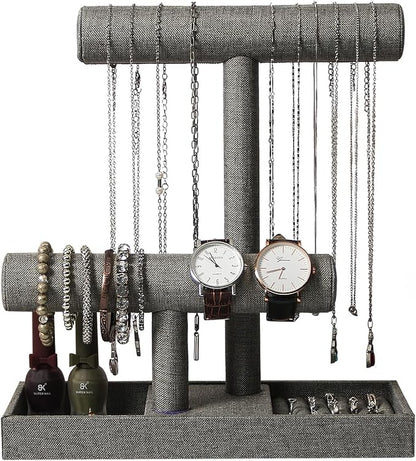 Coward 2 Tier Necklace Bracelet Holder Organizer by FocusOnJewelryDisplay15yrs
