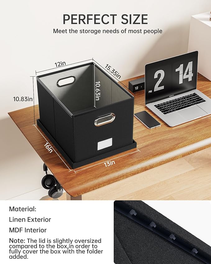4 Pack File Storage Organizer, Document Organizer, Portable File Box - Image 3