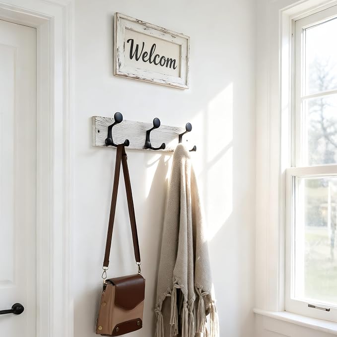SKOLOO 17-Inch Wood Coat Rack Wall Mount - Image 3