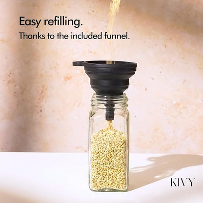 KIVY Spice Jars with Labels Glass Seasoning Containers with Airtight Lids - Image 9