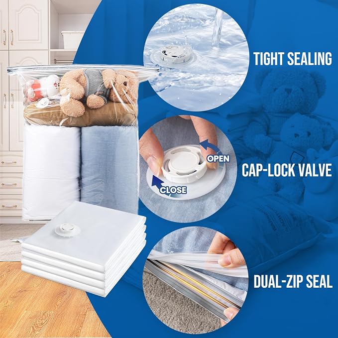 TAILI 8 Pack Vacuum Storage Bags, Jumbo Size, Vacuum Seal Bags - Image 5