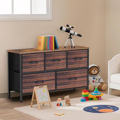 Dresser for Bedroom with 5 Drawers, Chest of Drawers, Storage Drawers Organizer - Image 2