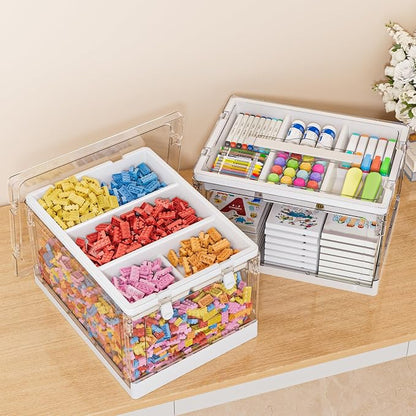 24QT 2Packs Clear Craft Organizers and Storage - Image 2