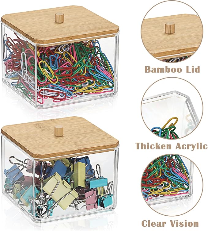 BTSKY 2 Pack Clear Stackable Paper Clip Holder - Image 7