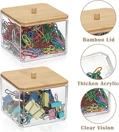 BTSKY 2 Pack Clear Stackable Paper Clip Holder - Image 7