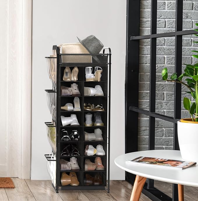 Simple Houseware 16 Cube Shoe Stand Tower Rack 8 Tier - Image 5