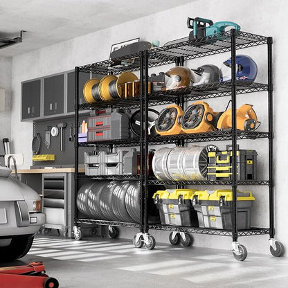 5-Shelf Storage Shelves, Wire Shelving Heavy Duty Metal Storage Shelving Unit - Image 6