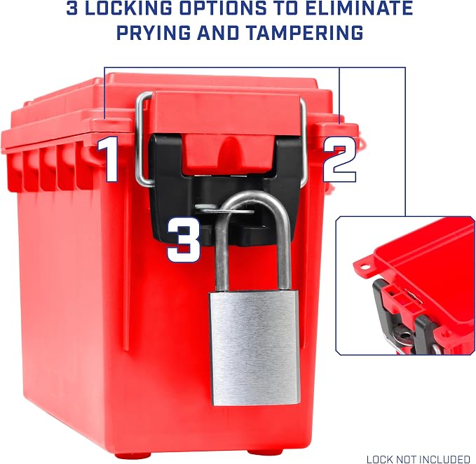 Sheffield Ammo Box Made in USA, Stackable Lockable Ammo Storage Box, Water and - Image 5