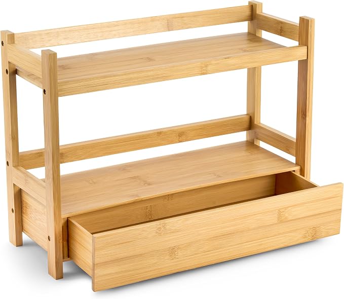 Sorbus Bamboo Bathroom Counter Organizer – 2-Tier Shelf - Image 8