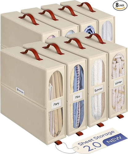 8x Bed Sheet Organizer Storage Boxes by Unknown