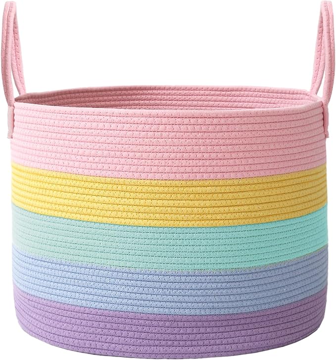 JMvicyroam 115L Extra Large Machine Washable Cotton Rope Blanket Basket | by JMvicyroam