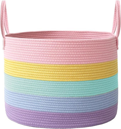 JMvicyroam 115L Extra Large Machine Washable Cotton Rope Blanket Basket | by JMvicyroam