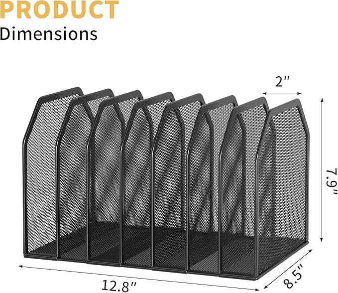 Metal 7-Section File Folder Organizer - Image 5