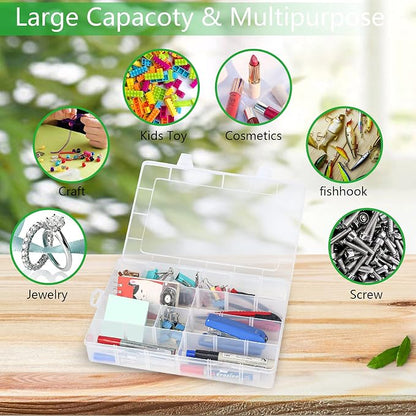 Gbivbe Large 24 Grids Plastic Organizer Box Adjustable Dividers, Art DIY Crafts - Image 6