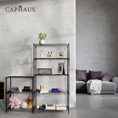 CAPHAUS 3/4/5-Tier Adjustable Height Wire Shelving Unit, Rack Shelving - Image 2