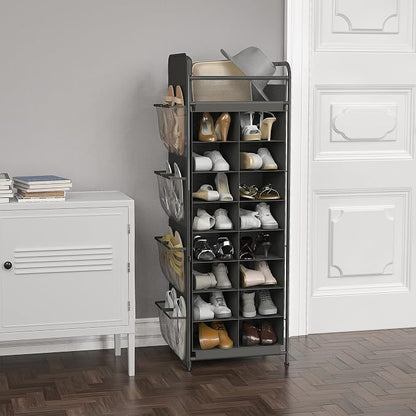 Simple Houseware 16 Cube Shoe Stand Tower Rack 8 Tier, Dark Gray | Top Shelf - Image 2