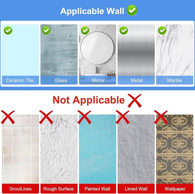 Diesisa Acrylic Wall Mount Organizer, Adhesive Shelves, Shower Caddies - Image 8