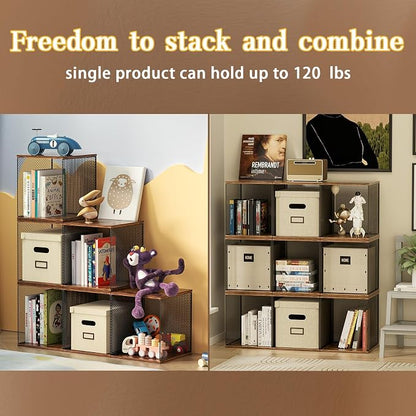 Dmevkic 2 Cube Organizer Bookshelves DIY Variable Stackable Cube Storage - Image 4