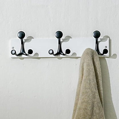 SKOLOO 17-Inch White Wood Coat Rack Wall Mount - Image 3