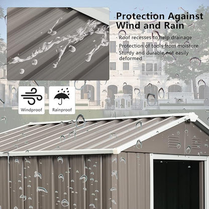 Outdoor Metal Storage Shed Window Ventilation Foundation Frame Waterproof - Image 8