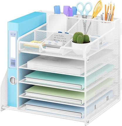 Lavatino Desk Organizer with File Holder-White by Lavatino