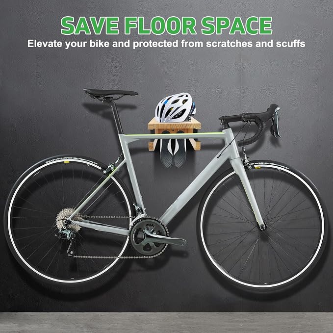 Wooden Bike Wall Mount Rack - Image 2