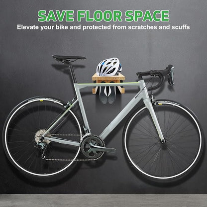 Wooden Bike Wall Mount Rack - Image 2