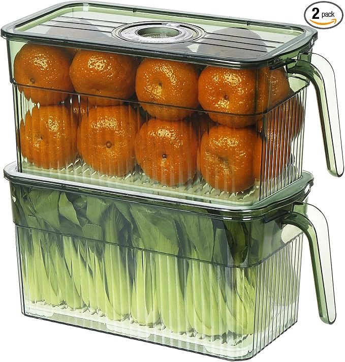 Loobuu 2Pack Stackable Food Storage Produce Saver Containers by Loobuu