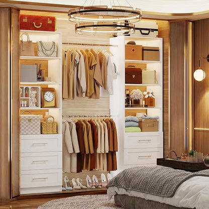 Closet System with 6 Drawers, 5-14FT Custom Closet Organizer System with 8 - Image 8