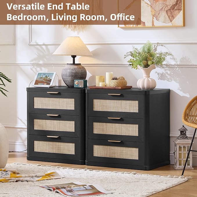 LEYAOYAO Rattan Night Stand Set of 2 - Image 5