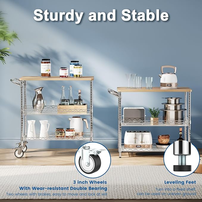 Leteuke Rolling Kitchen Carts - Image 6