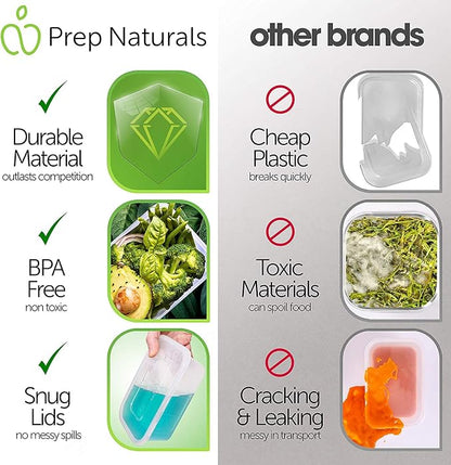 Prep Naturals 50 Pack Meal Prep Containers Reusable | BPA-Free Meal Prep - Image 3