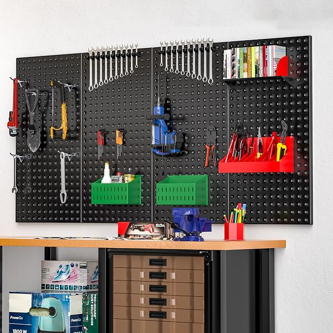 EVERHANGER Metal Pegboard Panels 24" x 12", Heavy Duty Steel Peg Boards - Image 7