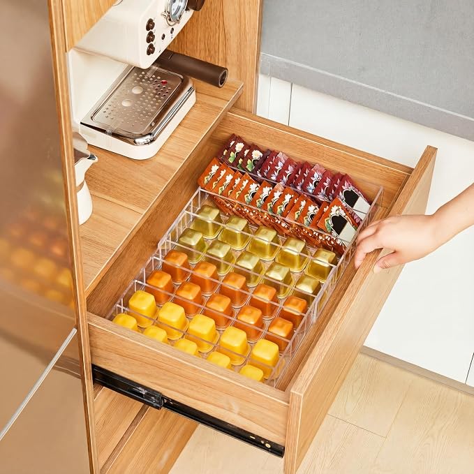 Briwooody Expandable Acrylic Coffee Pod Holder Holds 35 to 70 Capsules or 105 - Image 4
