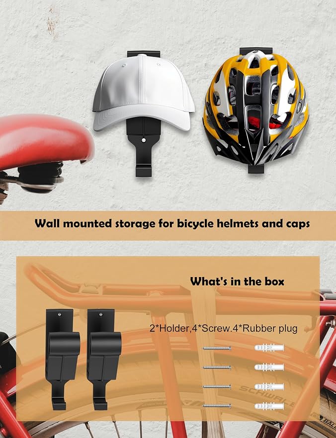 2 Pack Motorcycle Helmet Rack Helmet Wall Mount - Image 3