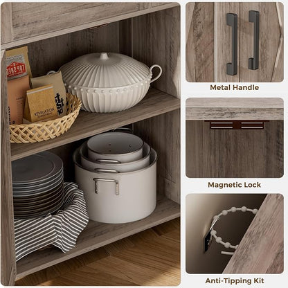 Homhedy Sideboard Buffet Cabinet, Coffee Bar Storage Cabinet - Image 6