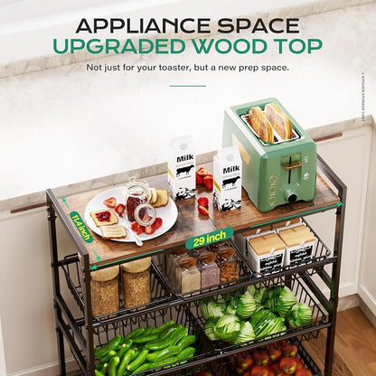 Cinati 4-Tier Utility Kitchen Cart - Image 2