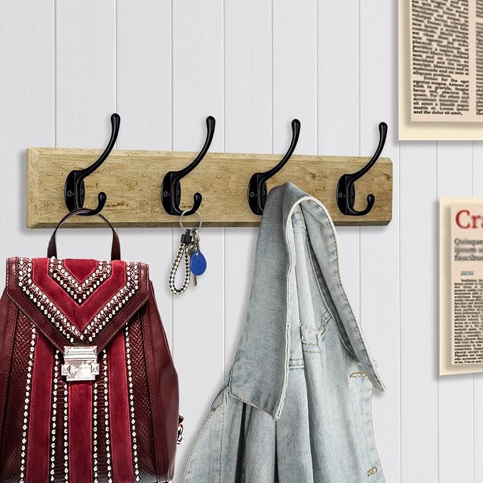 IBosins 10 Pack Heavy Duty Dual Coat Hooks Wall Mounted - Image 8