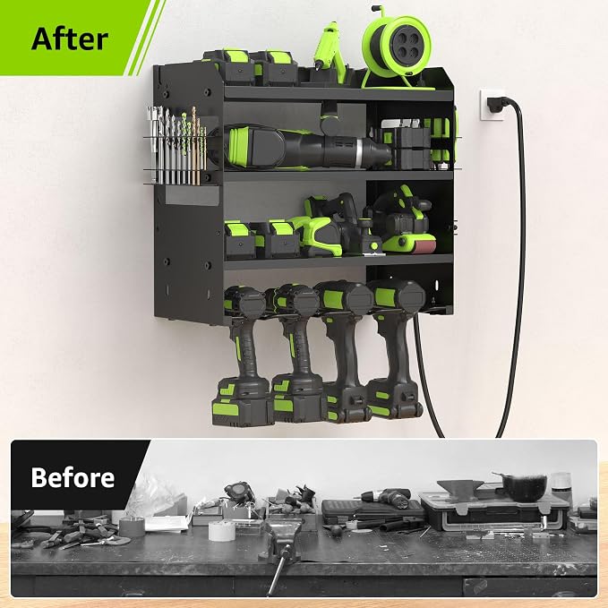 HUPBIPY Modular Power Tool Organizer Wall Mount Drill Holder Garage Shelf | 4 - Image 6