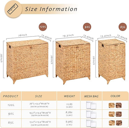 Handwoven Large Laundry Hamper - Image 3