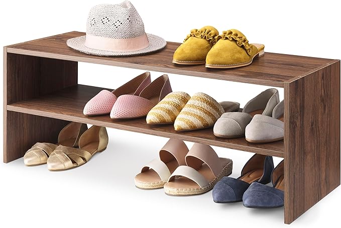 Whitmor Wood Stackable 2-Shelf Shoe Rack, 31 inches by Whitmor