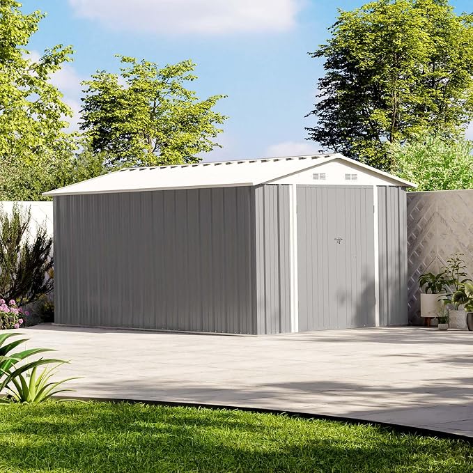 Patiowell 8 x 12 FT Outdoor Storage Shed, Metal Storage Shed, Utility and Tool - Image 3