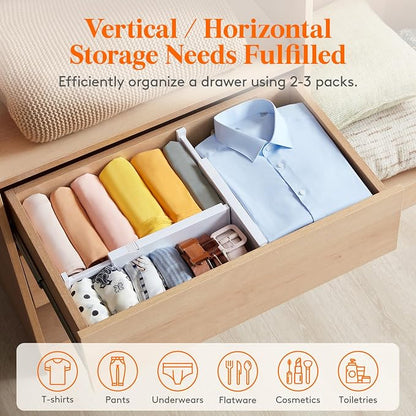 Lifewit 16 Pack Drawer Dividers 4" High, 11-17" Adjustable Drawer Organizers - Image 4