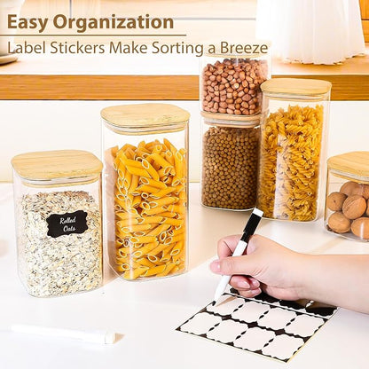 TBWIND 6 Pack Square Glass Storage Containers - Image 4