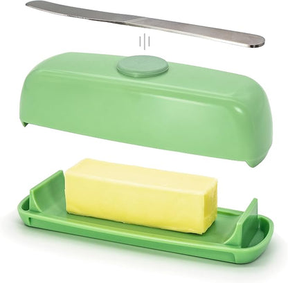 Butter Hub Butter Dish with Lid and Knife, Magnetic Butter Keeper, Easy Scoop by BUTTERHUB